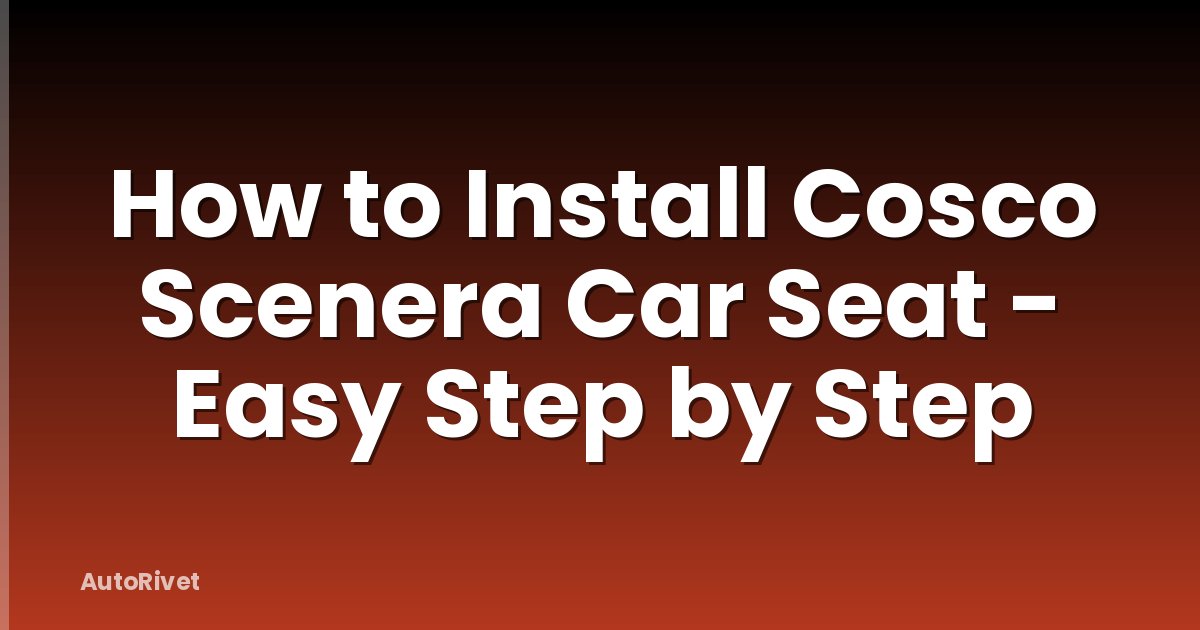 How to Install Cosco Scenera Car Seat - Easy Step by Step