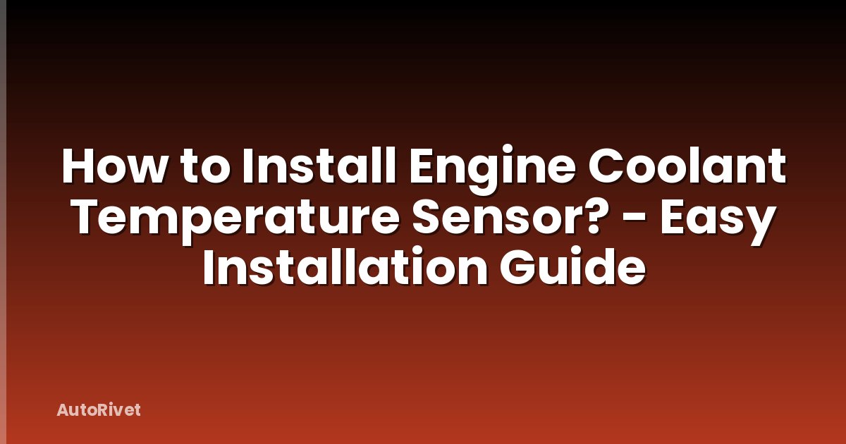 How to Install Engine Coolant Temperature Sensor? - Easy Installation Guide