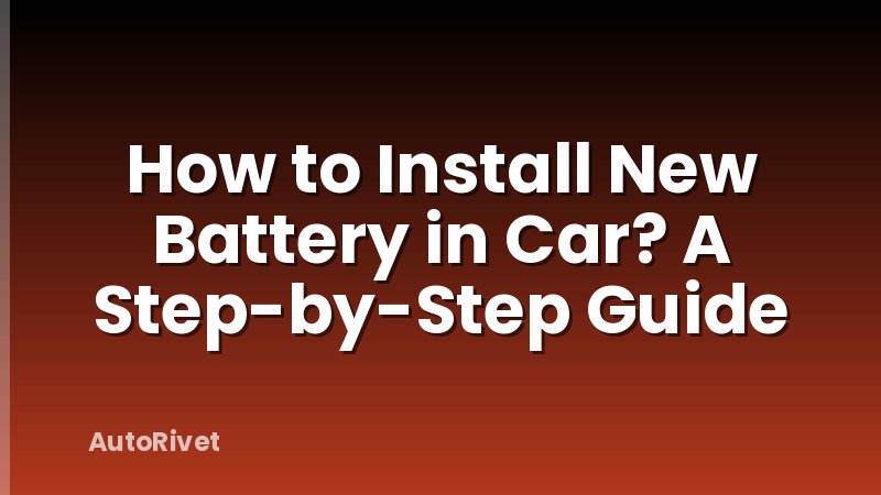 How to Install New Battery in Car? A Step-by-Step Guide