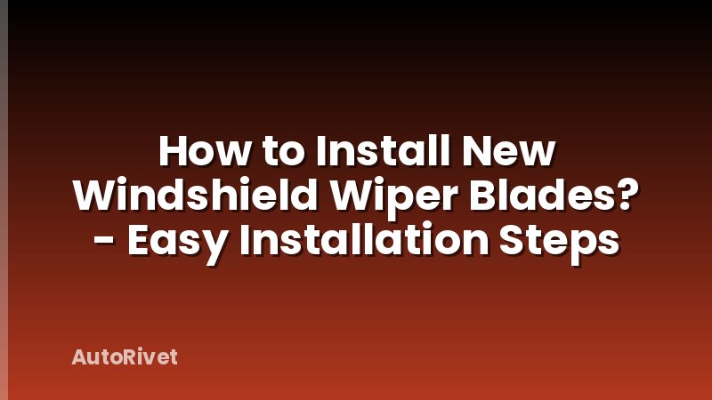 How to Install New Windshield Wiper Blades? - Easy Installation Steps