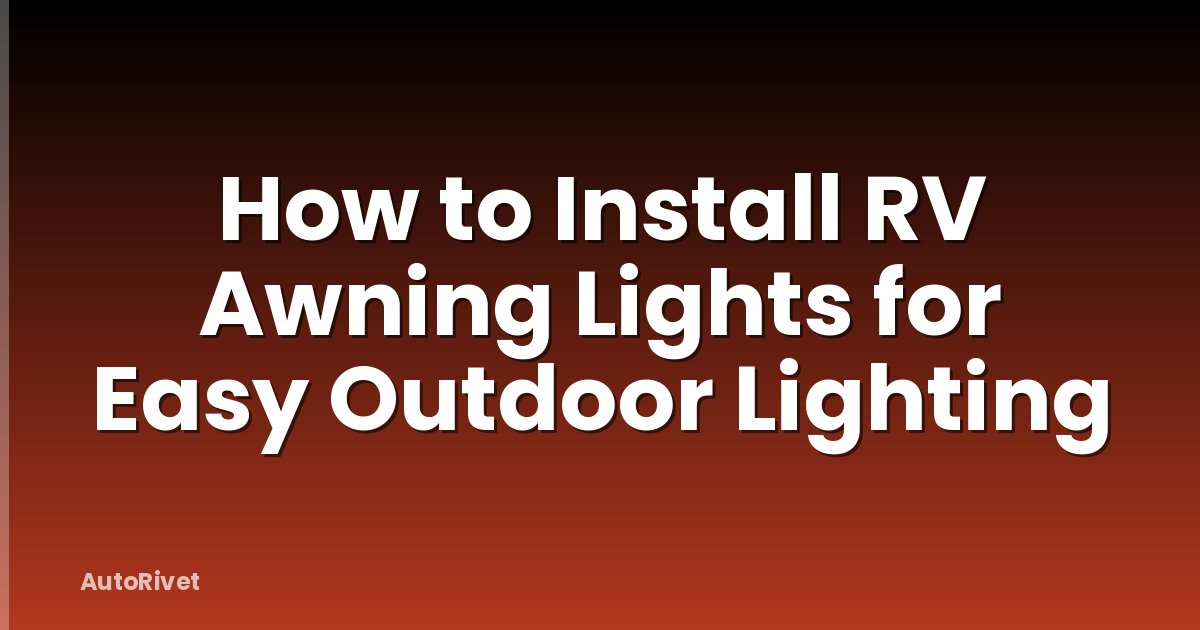 How to Install RV Awning Lights for Easy Outdoor Lighting