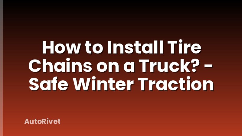 How to Install Tire Chains on a Truck? - Safe Winter Traction