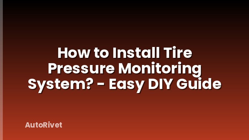 How to Install Tire Pressure Monitoring System? - Easy DIY Guide