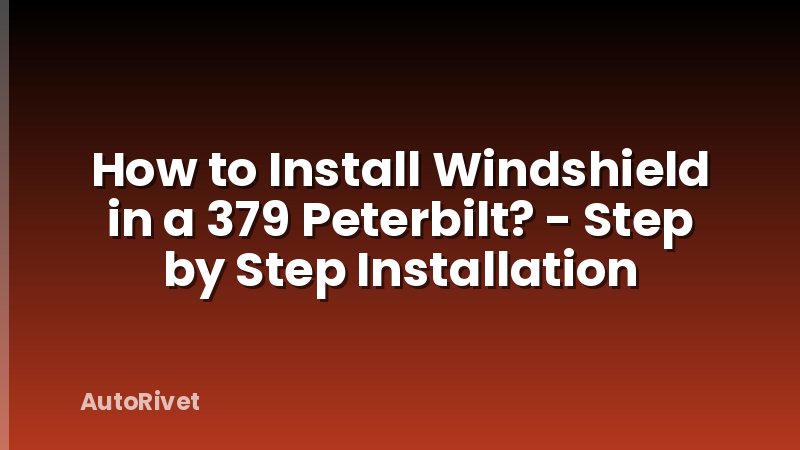 How to Install Windshield in a 379 Peterbilt? - Step by Step Installation