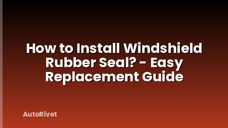 How to Install Windshield Rubber Seal? - Easy Replacement Guide