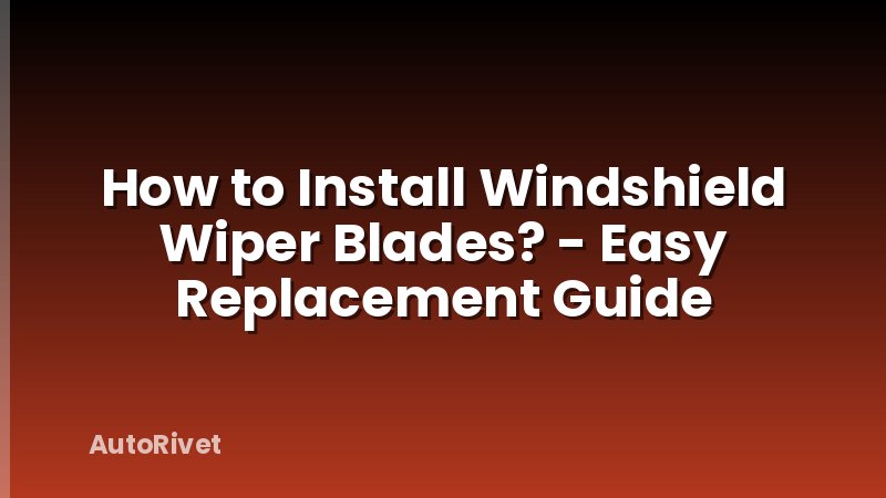 How to Install Windshield Wiper Blades? - Easy Replacement Guide