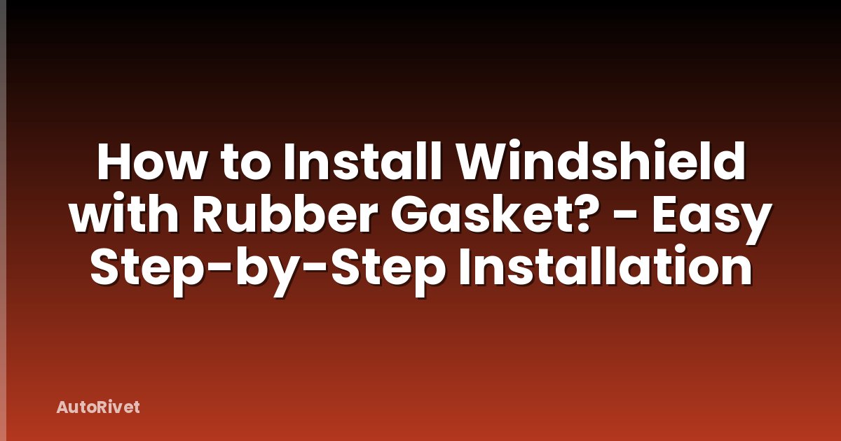 How to Install Windshield with Rubber Gasket? - Easy Step-by-Step Installation