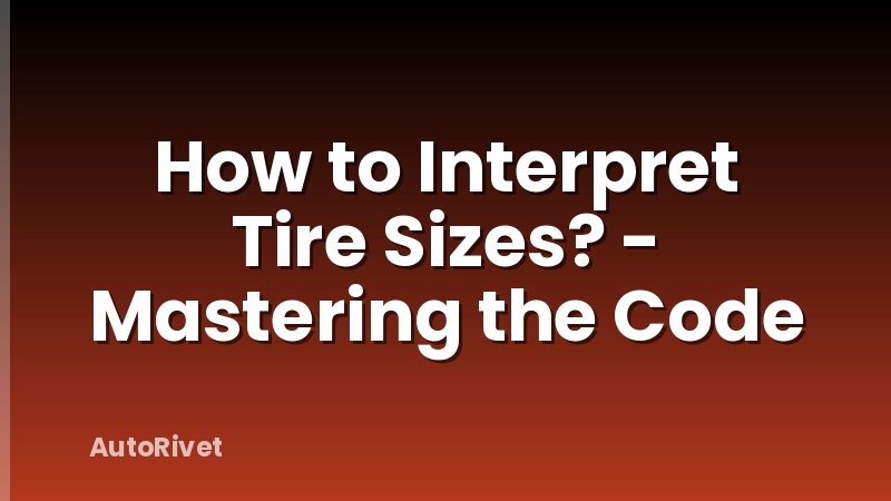 How to Interpret Tire Sizes? - Mastering the Code