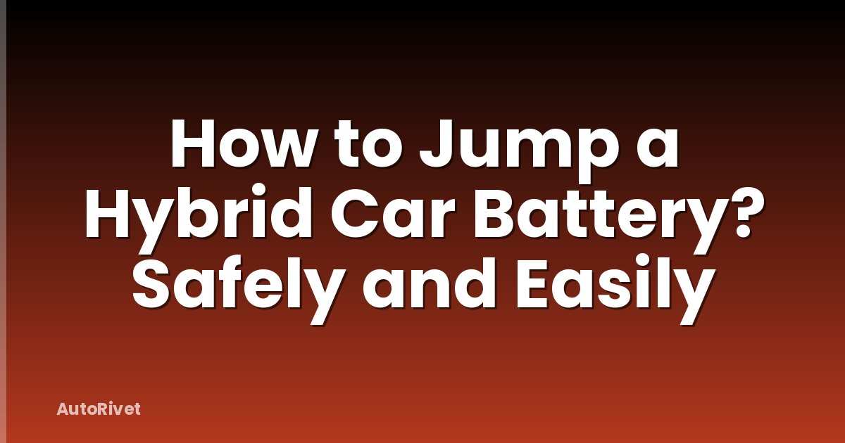 How to Jump a Hybrid Car Battery? Safely and Easily