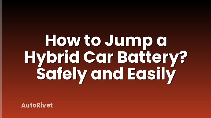 How to Jump a Hybrid Car Battery? Safely and Easily