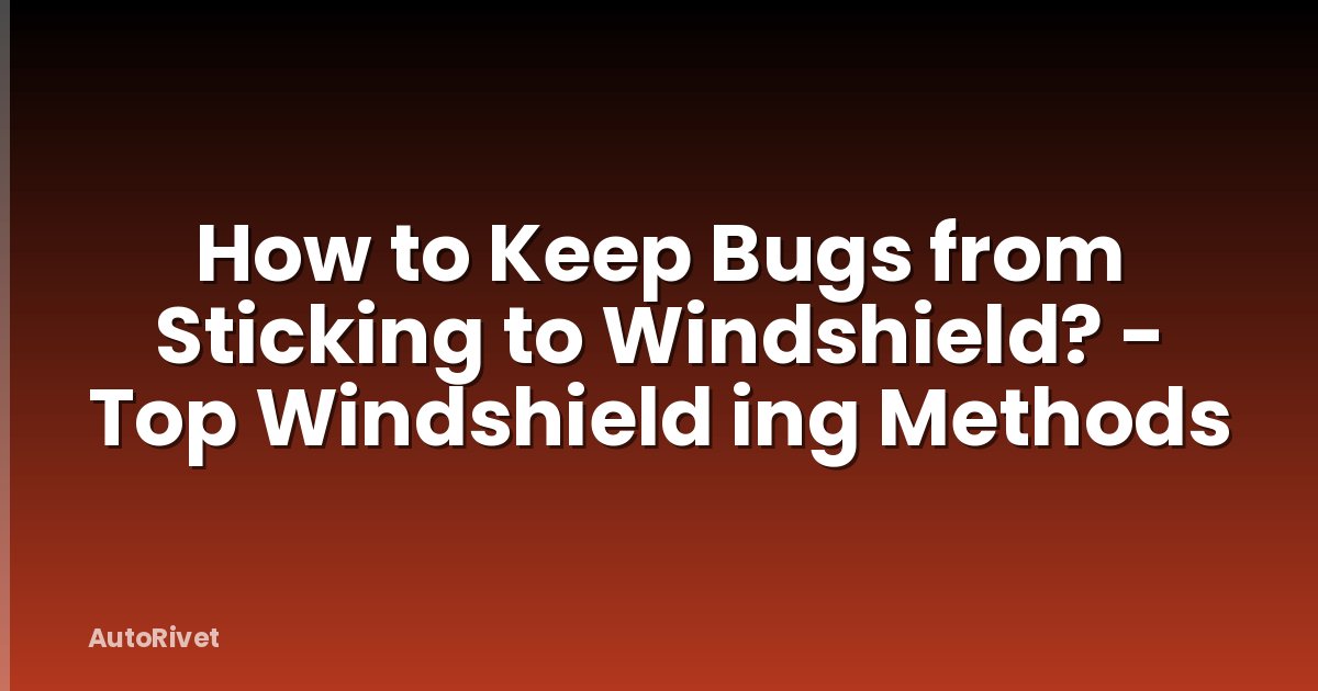 How to Keep Bugs from Sticking to Windshield? - Top Windshield ing Methods