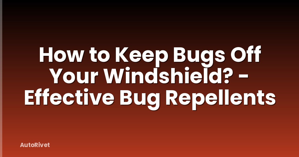 How to Keep Bugs Off Your Windshield? - Effective Bug Repellents