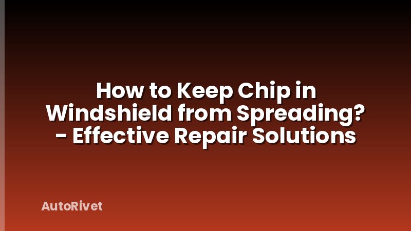 How to Keep Chip in Windshield from Spreading? - Effective Repair Solutions