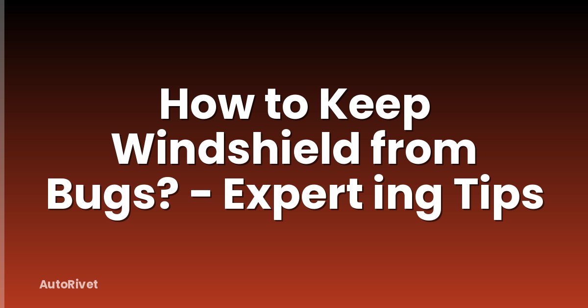 How to Keep Windshield from Bugs? - Expert ing Tips