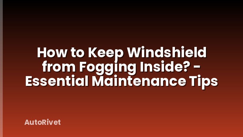 How to Keep Windshield from Fogging Inside? - Essential Maintenance Tips