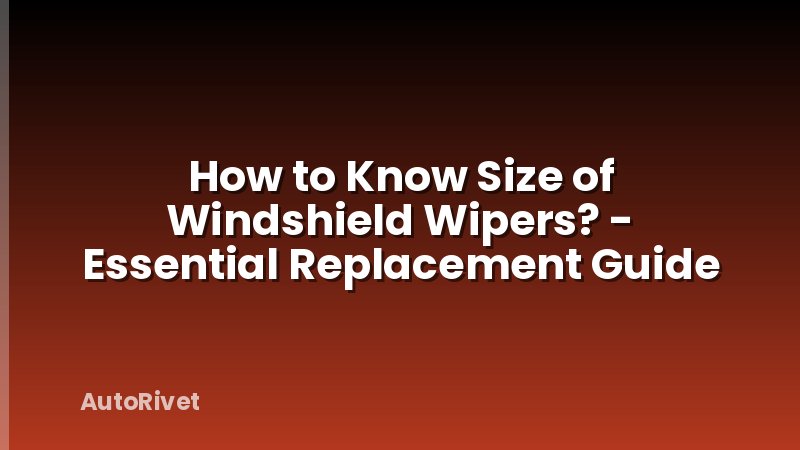 How to Know Size of Windshield Wipers? - Essential Replacement Guide