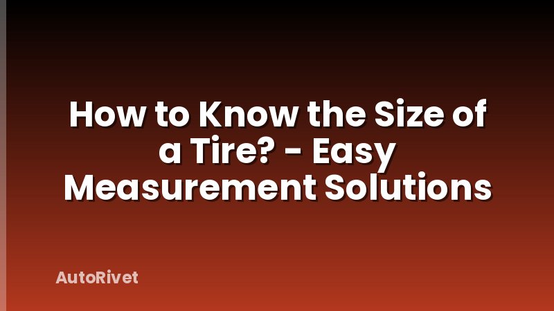 How to Know the Size of a Tire? - Easy Measurement Solutions