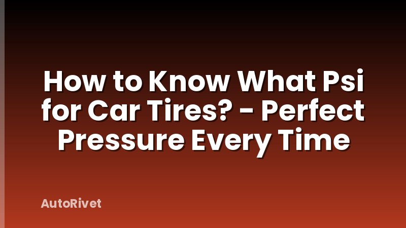 How to Know What Psi for Car Tires? - Perfect Pressure Every Time