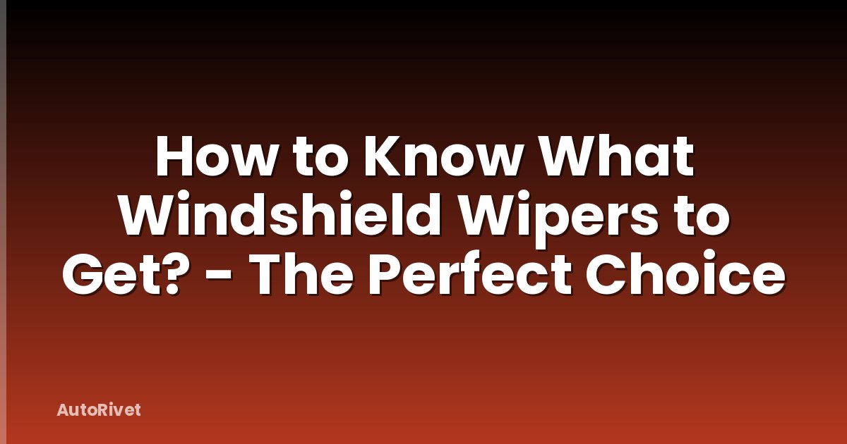 How to Know What Windshield Wipers to Get? - The Perfect Choice