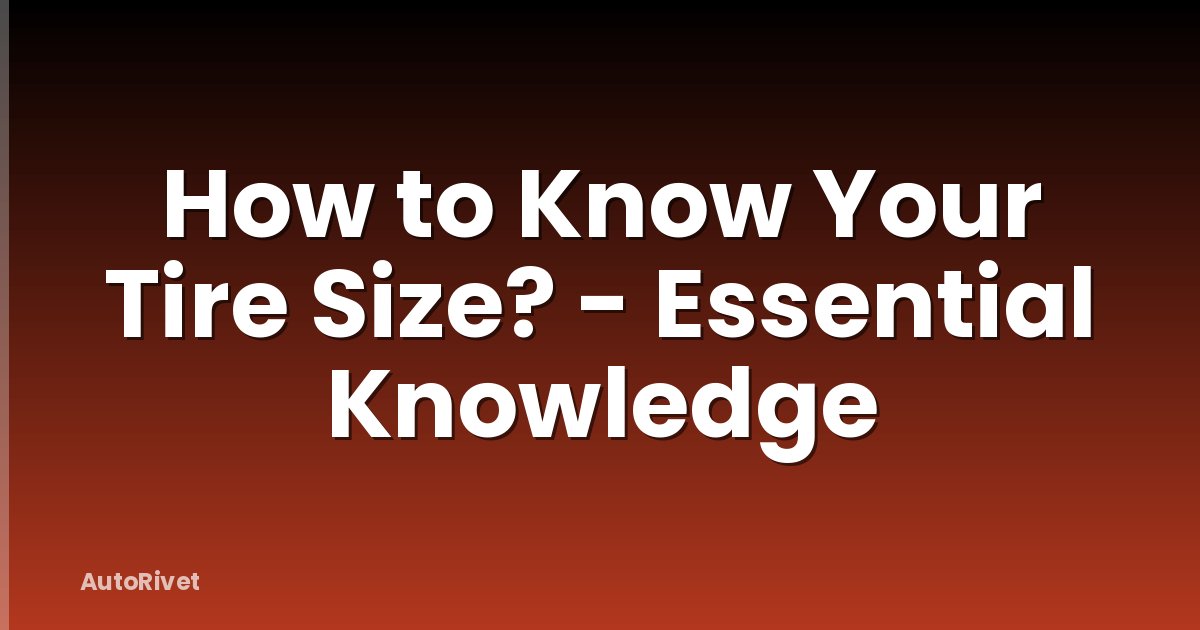 How to Know Your Tire Size? - Essential Knowledge
