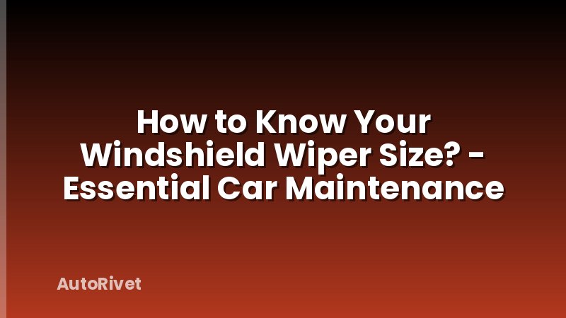 How to Know Your Windshield Wiper Size? - Essential Car Maintenance