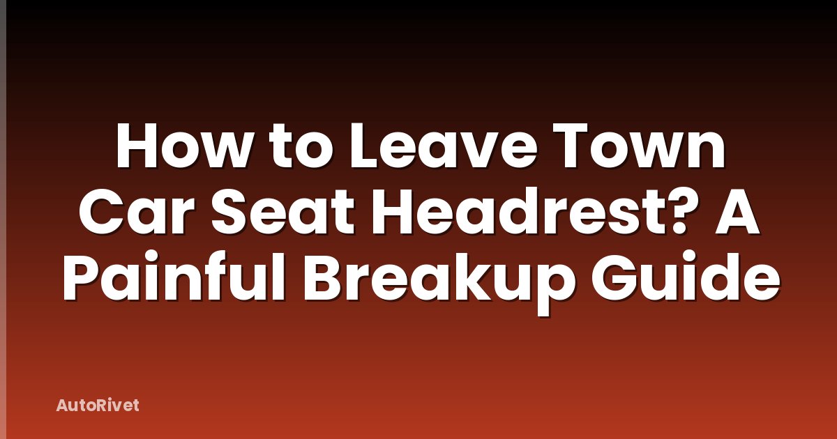 How to Leave Town Car Seat Headrest? A Painful Breakup Guide