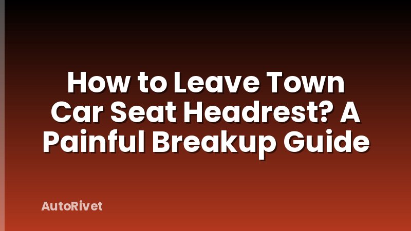 How to Leave Town Car Seat Headrest? A Painful Breakup Guide