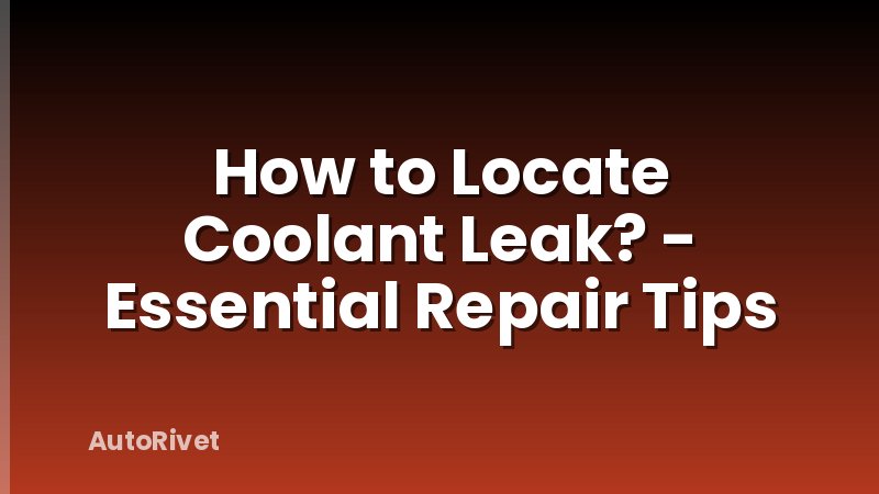 How to Locate Coolant Leak? - Essential Repair Tips