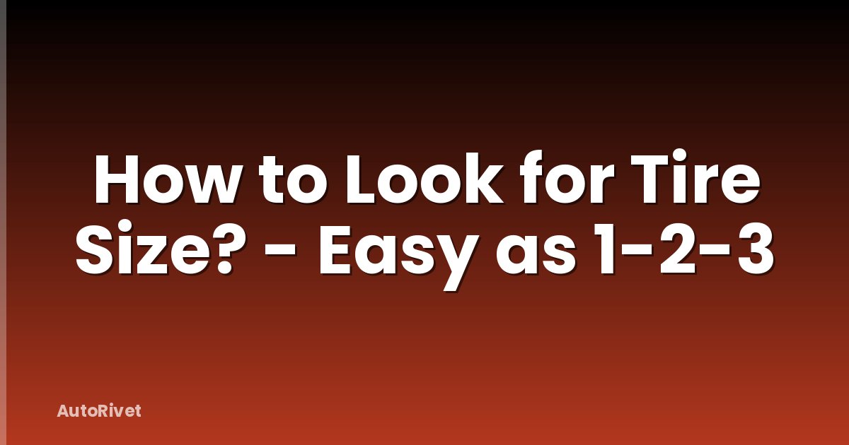 How to Look for Tire Size? - Easy as 1-2-3