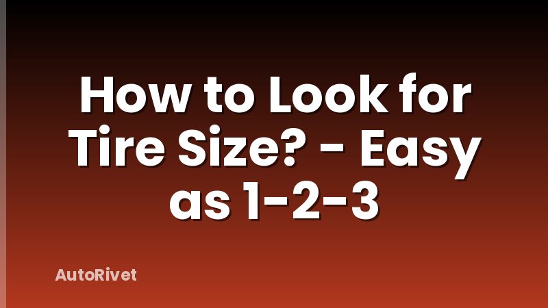 How to Look for Tire Size? - Easy as 1-2-3