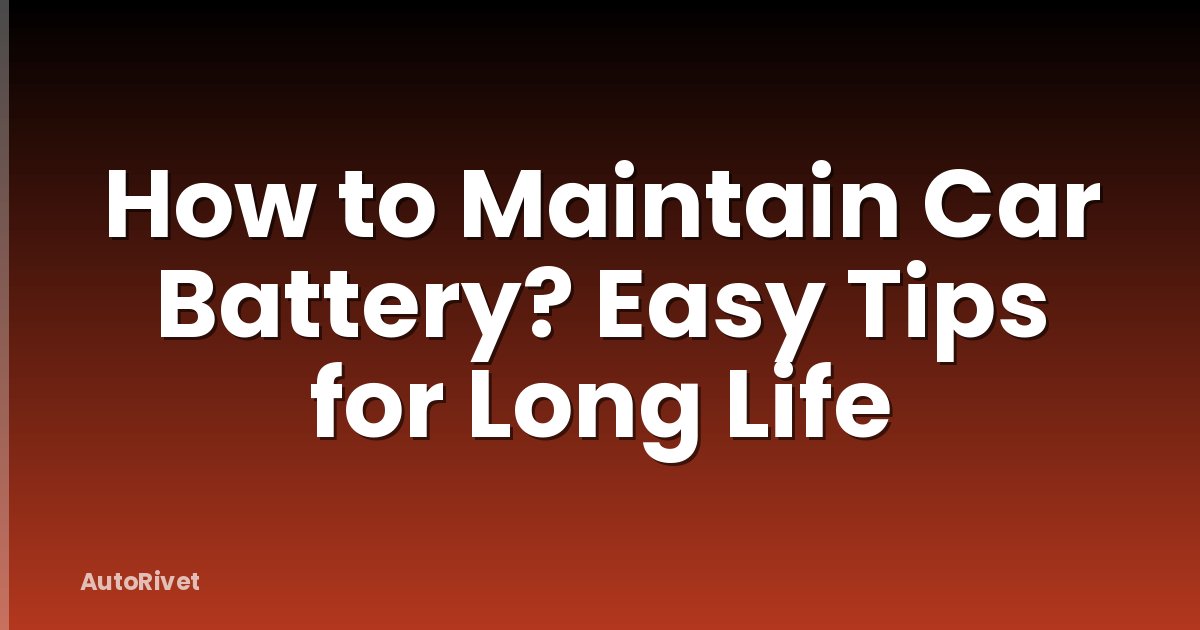 How to Maintain Car Battery? Easy Tips for Long Life