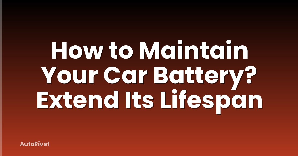 How to Maintain Your Car Battery? Extend Its Lifespan