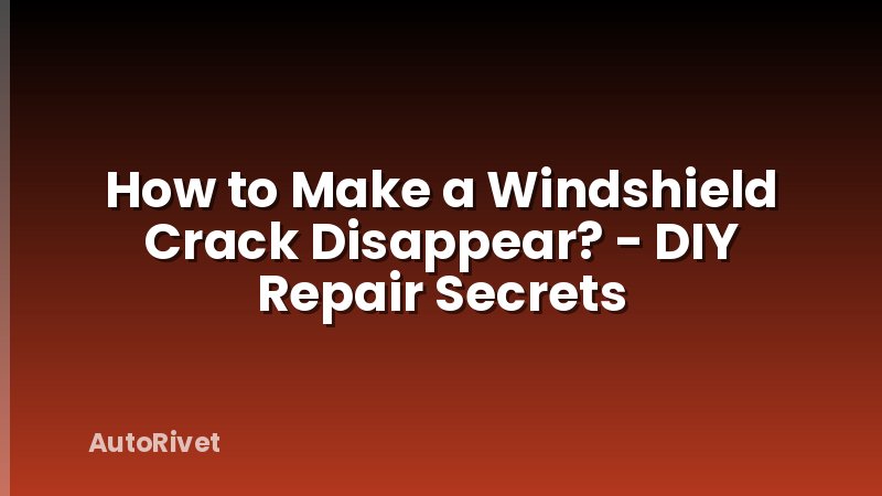 How to Make a Windshield Crack Disappear? - DIY Repair Secrets