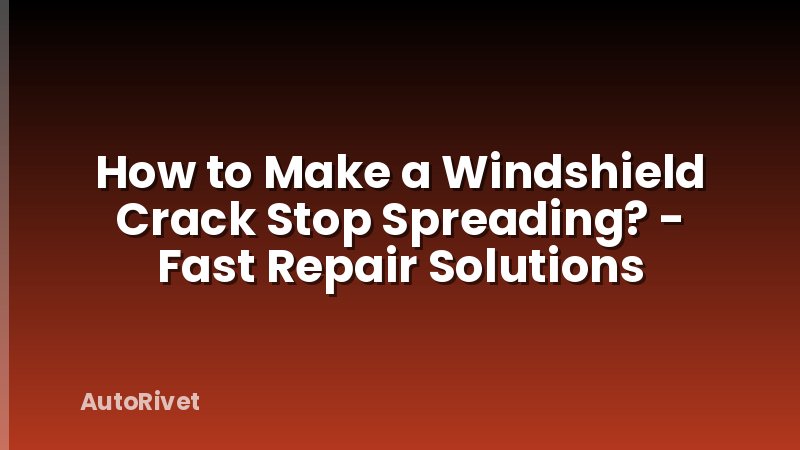 How to Make a Windshield Crack Stop Spreading? - Fast Repair Solutions