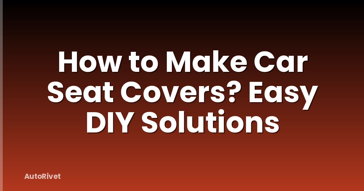 How to Make Car Seat Covers? Easy DIY Solutions
