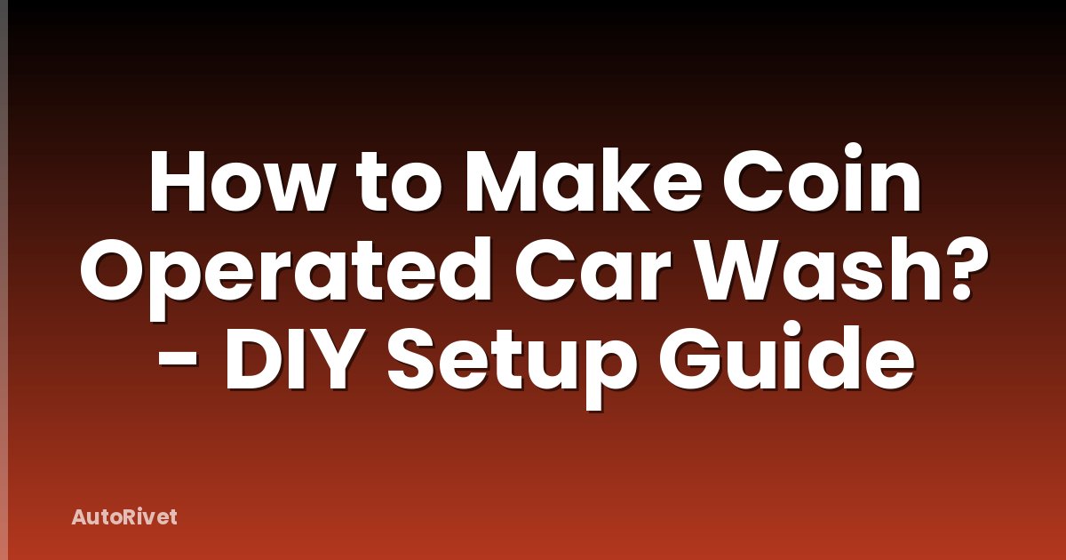 How to Make Coin Operated Car Wash? - DIY Setup Guide
