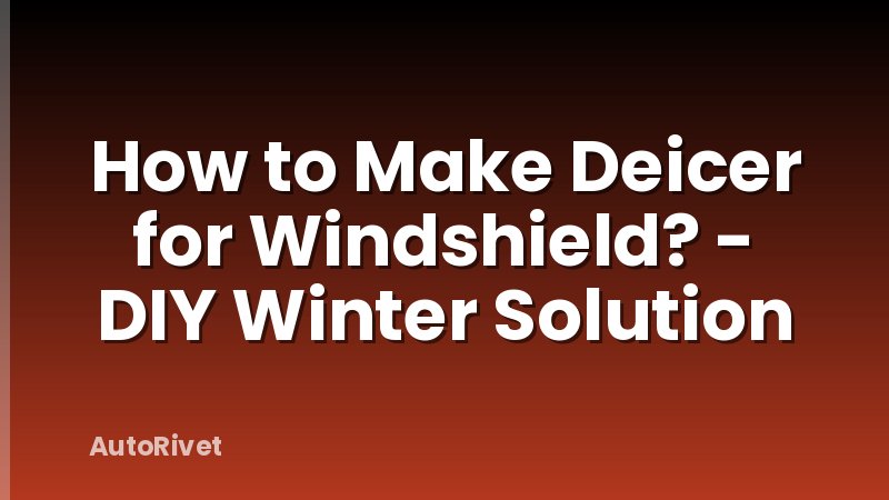 How to Make Deicer for Windshield? - DIY Winter Solution