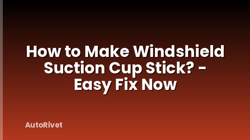 How to Make Windshield Suction Cup Stick? - Easy Fix Now