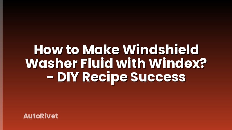 How to Make Windshield Washer Fluid with Windex? - DIY Recipe Success