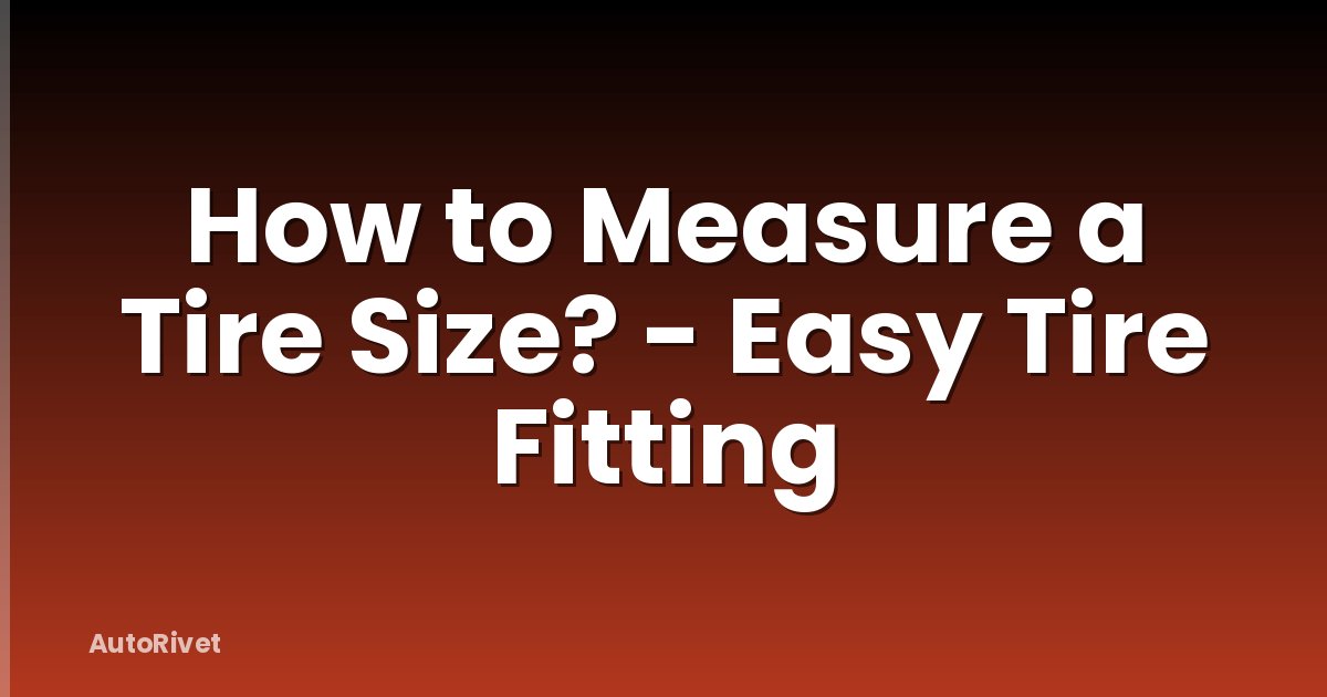 How to Measure a Tire Size? - Easy Tire Fitting