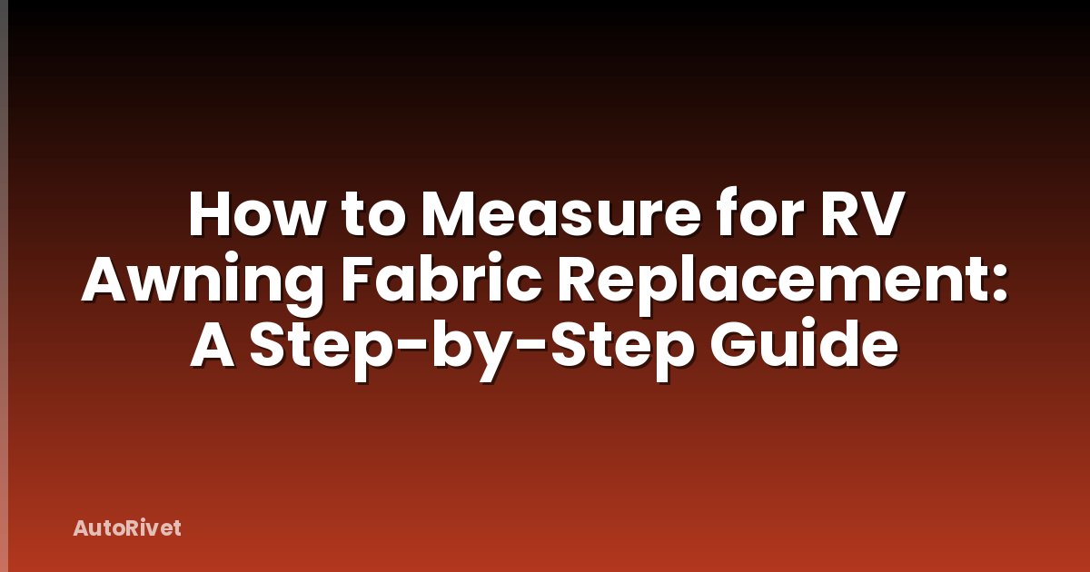 How to Measure for RV Awning Fabric Replacement: A Step-by-Step Guide