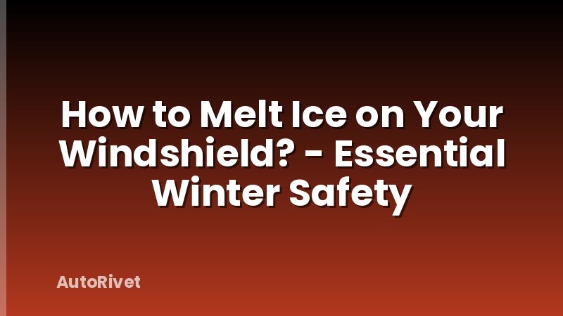 How to Melt Ice on Your Windshield? - Essential Winter Safety