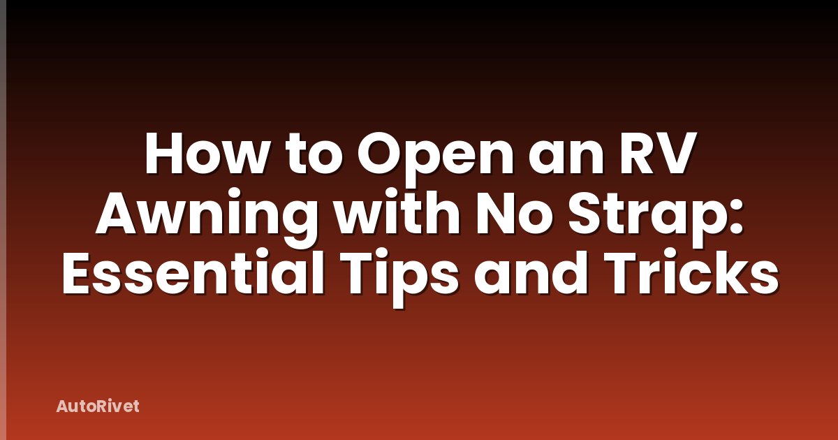 How to Open an RV Awning with No Strap: Essential Tips and Tricks