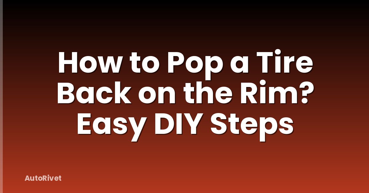 How to Pop a Tire Back on the Rim? Easy DIY Steps