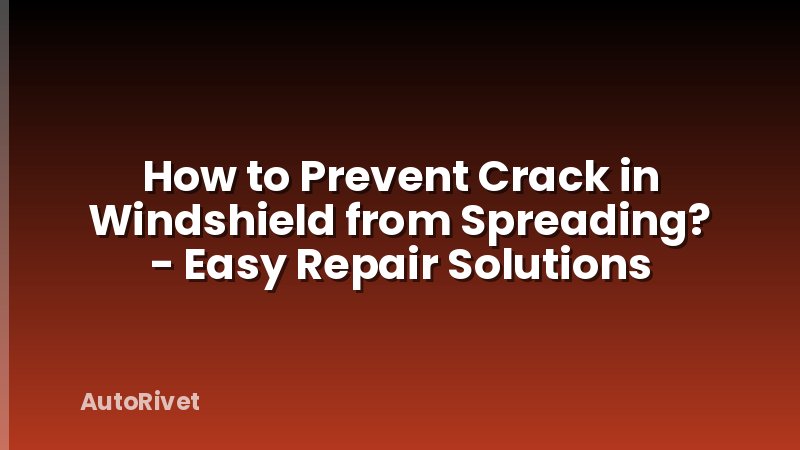 How to Prevent Crack in Windshield from Spreading? - Easy Repair Solutions