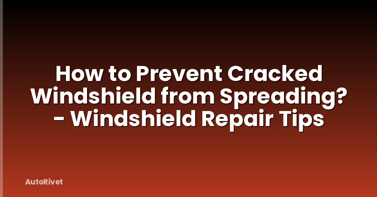 How to Prevent Cracked Windshield from Spreading? - Windshield Repair Tips