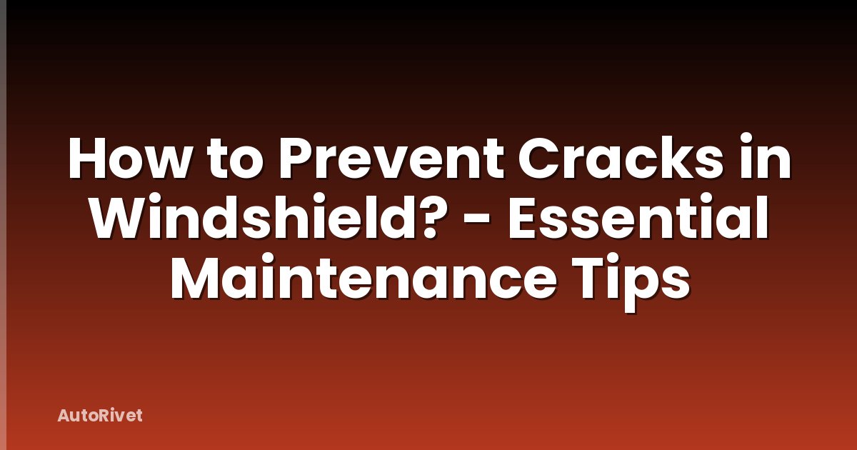 How to Prevent Cracks in Windshield? - Essential Maintenance Tips
