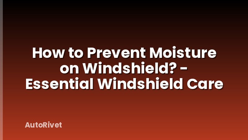 How to Prevent Moisture on Windshield? - Essential Windshield Care