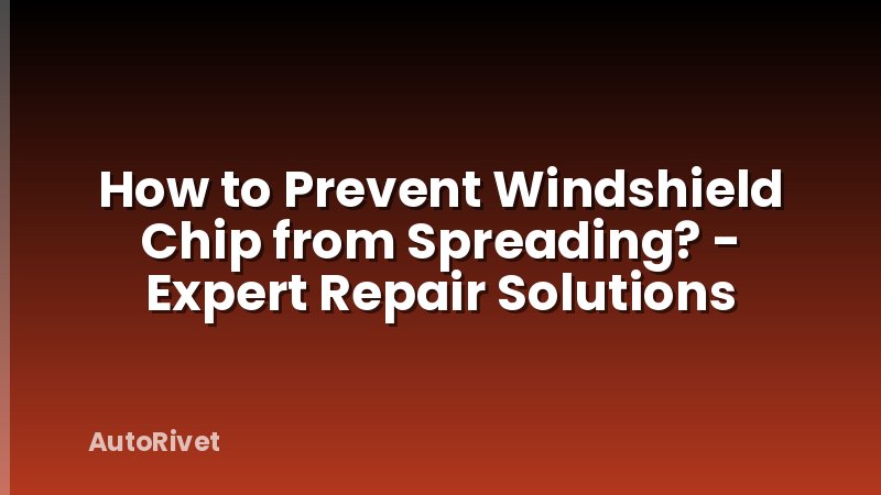 How to Prevent Windshield Chip from Spreading? - Expert Repair Solutions