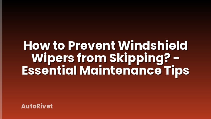 How to Prevent Windshield Wipers from Skipping? - Essential Maintenance Tips
